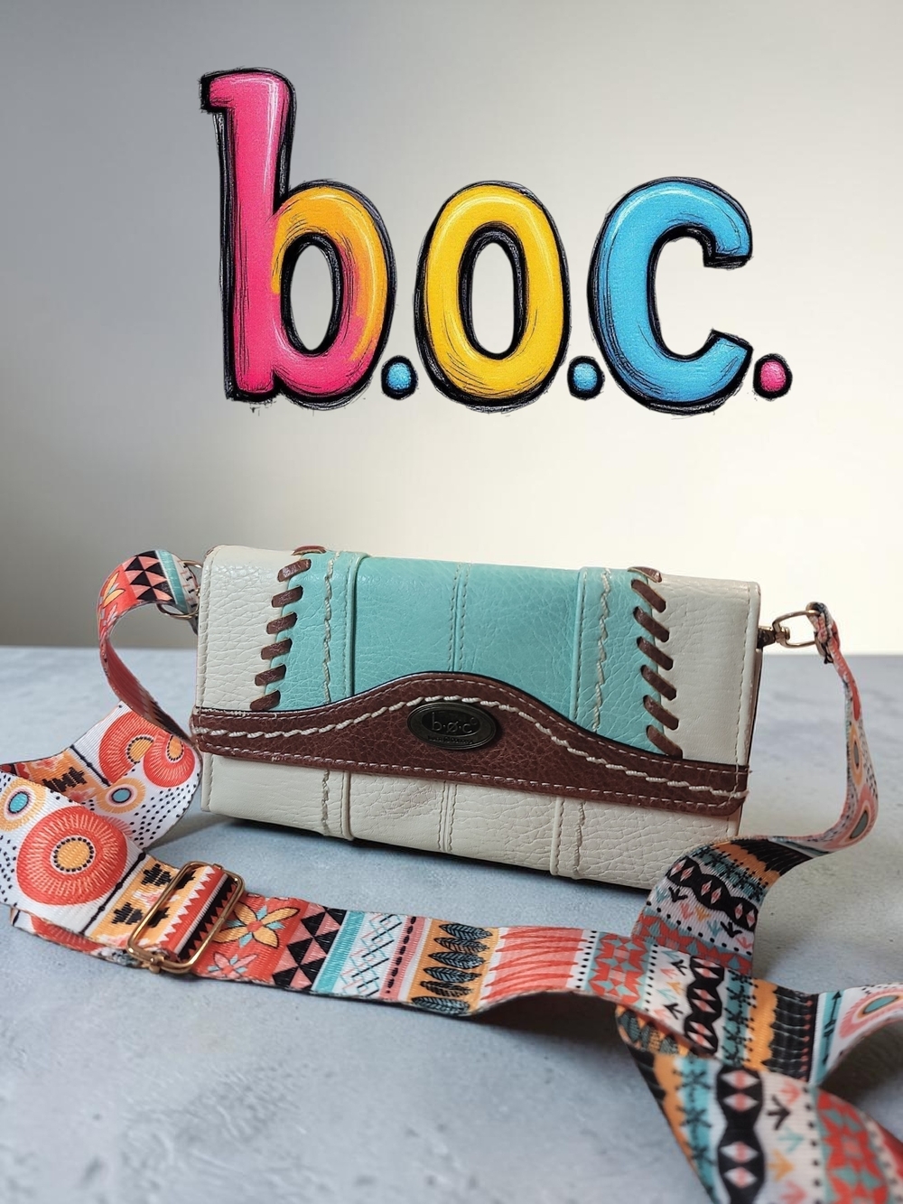 b.o.c. Boho Wallet With Added Rings For Crossbody
